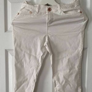 Girls Long White Denim